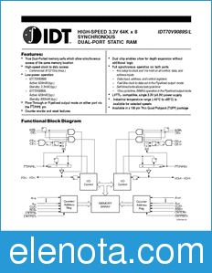 IDT 70V908 datasheet