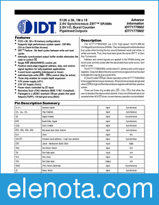 IDT 71T75802 datasheet