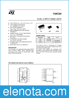 STMicroelectronics 74AC20B datasheet