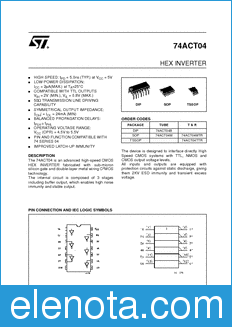 STMicroelectronics 74ACT04B datasheet