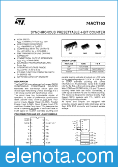 STMicroelectronics 74ACT163TTR datasheet