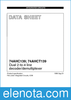 Philips 74AHC139 datasheet