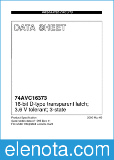 Philips 74AVC16373 datasheet