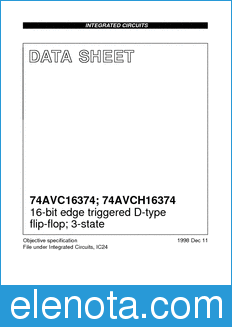 Philips 74AVC16374 datasheet