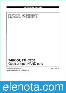 Philips 74HC00 datasheet