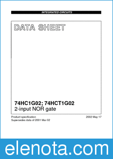 Philips 74HC1G02 datasheet