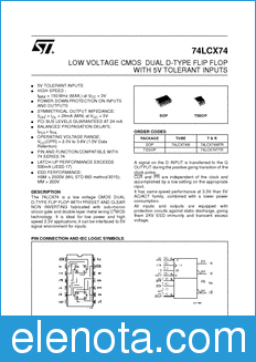STMicroelectronics 74LCX74MTR datasheet