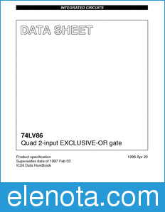 Philips 74LV86 datasheet