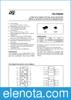 STMicroelectronics 74LVQ240MTR datasheet