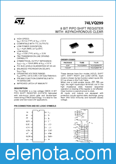 STMicroelectronics 74LVQ299MTR datasheet