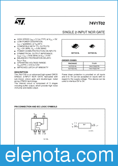 STMicroelectronics 74V1T02CTR datasheet