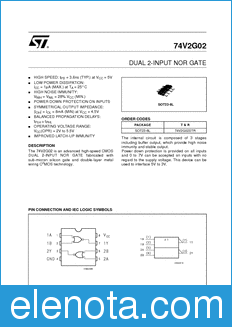 STMicroelectronics 74V2G02 datasheet
