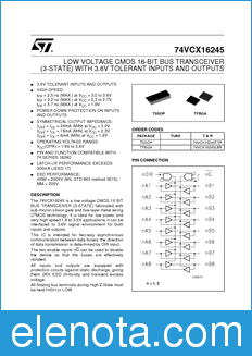 STMicroelectronics 74VCX16245 datasheet