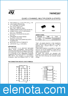 STMicroelectronics 74VHC257MTR datasheet