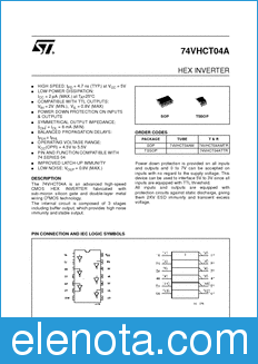 STMicroelectronics 74VHCT04AMTR datasheet