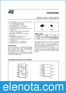 STMicroelectronics 74VHCT08AMTR datasheet