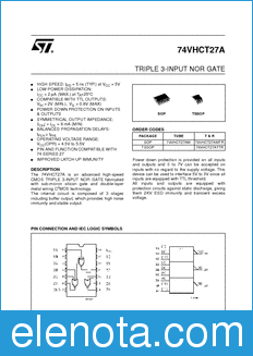 STMicroelectronics 74VHCT27AMTR datasheet
