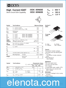 IXYS Corporation 80N60B datasheet