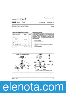 International Rectifier 85HQ... datasheet