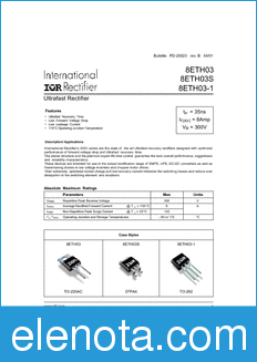 International Rectifier 8ETH03 datasheet