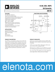 Analog Devices AD9726 datasheet