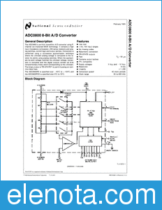 National Semiconductor ADC0800 datasheet