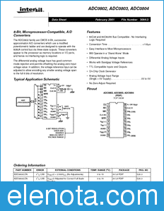 Intersil ADC0802LCN datasheet