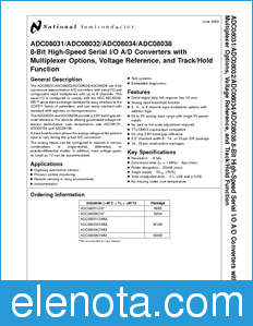 National Semiconductor ADC08031 datasheet