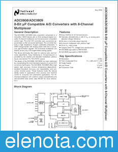 National Semiconductor ADC0808 datasheet