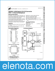 National Semiconductor ADC0811 datasheet