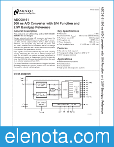 National Semiconductor ADC08161 datasheet