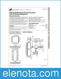 National Semiconductor ADC0819 datasheet