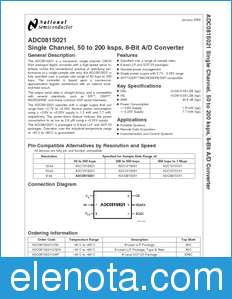 National Semiconductor ADC081S021 datasheet