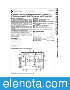 National Semiconductor ADC08231 datasheet