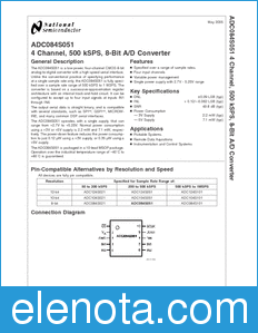 National Semiconductor ADC084S051 datasheet