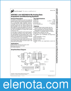 National Semiconductor ADC0851 datasheet