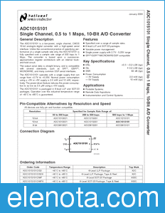 National Semiconductor ADC101S101 datasheet
