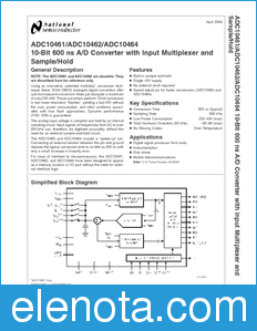 National Semiconductor ADC10461 datasheet