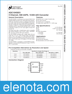 National Semiconductor ADC104S051 datasheet