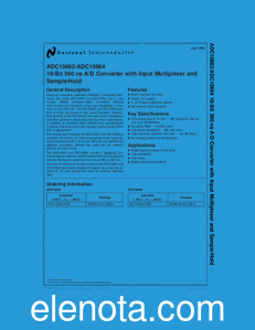 National Semiconductor ADC10662 datasheet