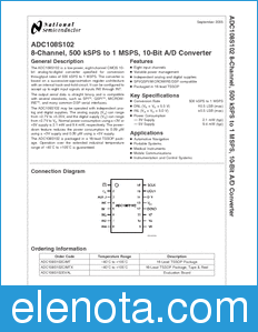 National Semiconductor ADC108S102 datasheet