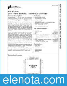 National Semiconductor ADC10D020 datasheet