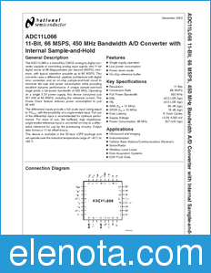National Semiconductor ADC11L066 datasheet