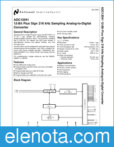 National Semiconductor ADC12041 datasheet