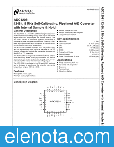 National Semiconductor ADC12081 datasheet