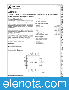 National Semiconductor ADC12181 datasheet
