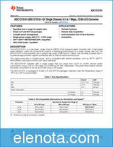 Texas Instruments ADC121S101-Q1 datasheet