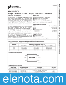 National Semiconductor ADC121S101 datasheet