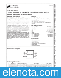 National Semiconductor ADC121S625 datasheet