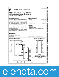 National Semiconductor ADC1241 datasheet
